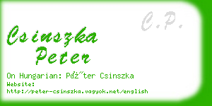 csinszka peter business card